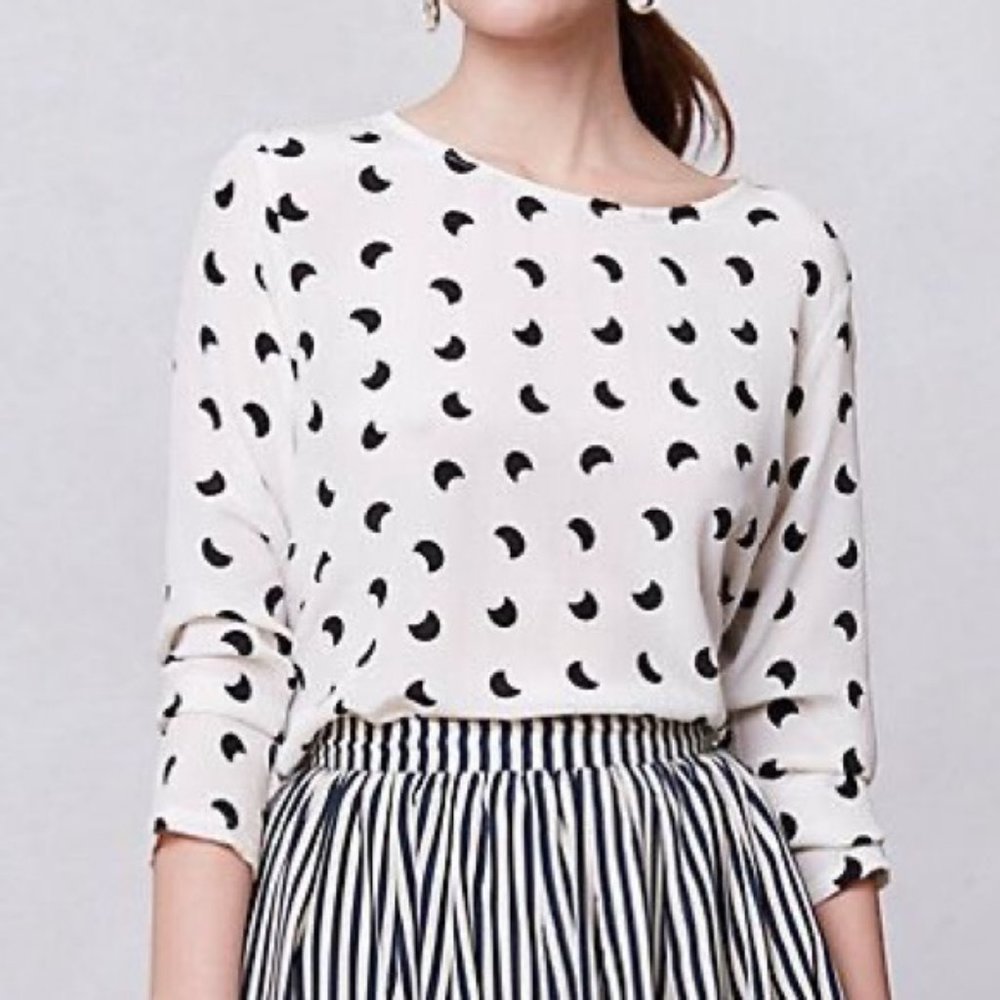 Anthropologie Dolan Silk Eclipse Moon Top